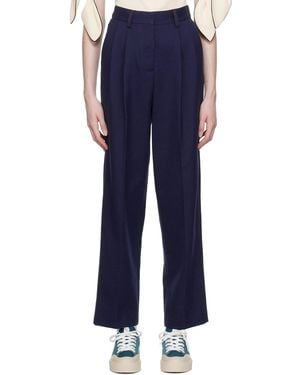 See By Chloé Navy Wide-leg Trousers - Blue