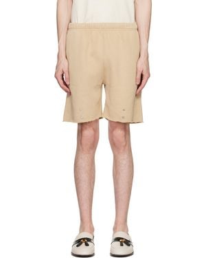 Les Tien ベージュ スナップフロント ショートパンツ - ナチュラル