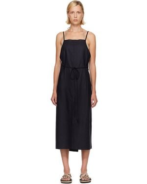 Baserange Yumi Apron Midi Dress - Black