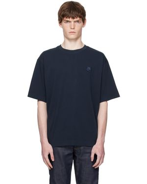 Maison Kitsuné T-Shirt Surdimensionné Bleu Marine À Écusson À Logo Bold Fox Head