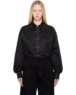 Lemaire ブラック Embellished Metal シャツ
