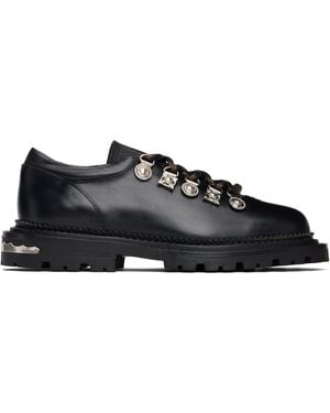 Toga Hard Leather Oxfords - Black