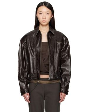 Paloma Wool Mini Lora Leather Jacket - Black