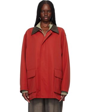 AURALEE Wool Max Canvas Jacket - Red