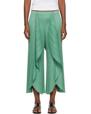 Pleats Please Issey Miyake Leaf Trousers - Green