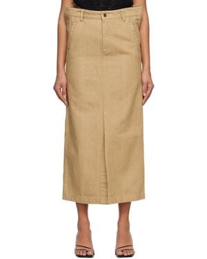 Subtle Le Nguyen Flat Denim Maxi Skirt - Natural