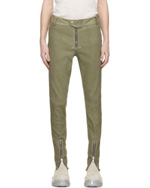 Rick Owens グリーン Hollywood Tyrone Belas レザーパンツ