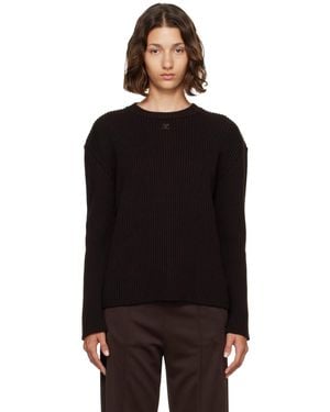 Courreges Merino Wool Crewneck Jumper - Black