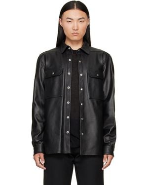 Rick Owens Tower Leather Overshirt - Black