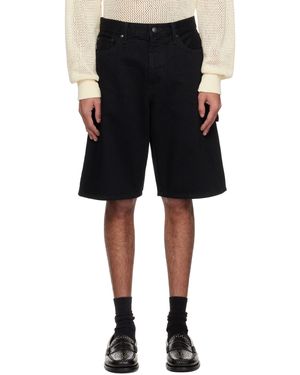 vowels Painter Denim Shorts - Black