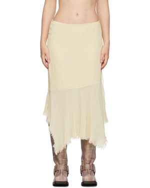 Acne Studios Jupe midi drapée blanc cassé - Neutre