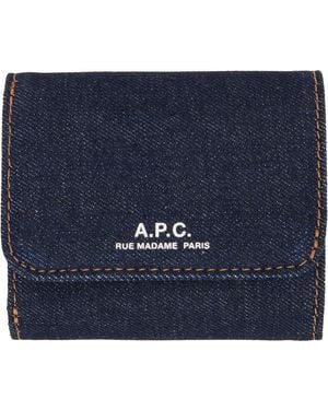 A.P.C. ネイビー Denim Standard 三つ折り財布 - ブルー