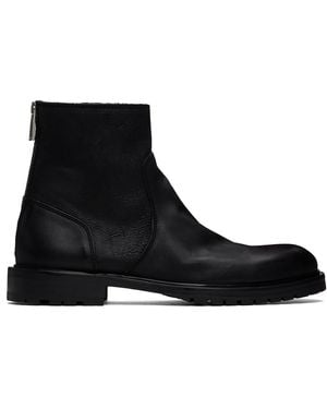 Paul Smith Grained Leather Zip-Up Ankle Boots - Black