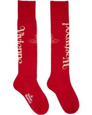 Vivienne Westwood Half Logo High Socks - Red