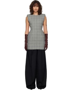 Mugler Checked Stockman Mini Dress - Black