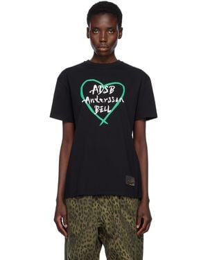 ANDERSSON BELL ブラック Heart Kelly Logo Tシャツ