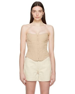 Stella McCartney ベージュ レースアップ コルセット - マルチカラー