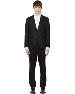 HUGO Three-Piece Slim-Fit Twill Suit - Black