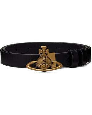 Vivienne Westwood Small Orb Buckle Belt - Black