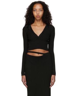 Anna October Sandra Knitted Polo - Black