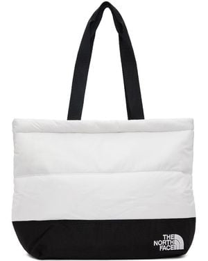 The North Face White & Black Nuptse Tote