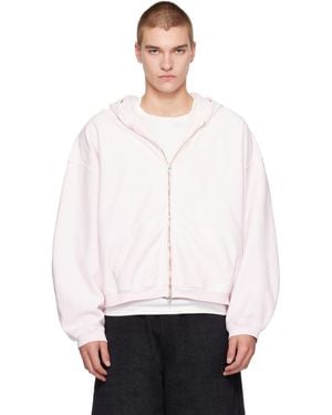 Alexander Wang Logo Print Oversized Zip-Up Hoodie - White