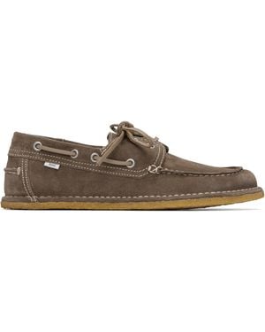 Ami Paris Taupe Suede Boat Shoes - Black