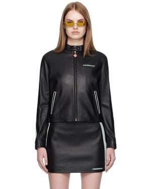 CASABLANCA Leather Racer Jacket - Black