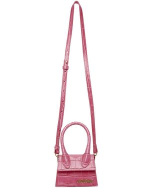 Jacquemus Pink Croc Le Chiquito Clutch