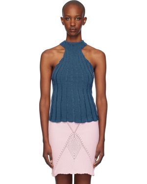 Isa Boulder Lily Halter Neck Tank Top - Blue