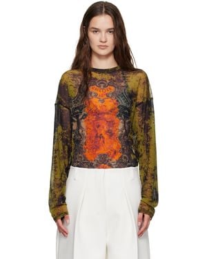 Jean Paul Gaultier Khaki & 'The Oversized Médaillon' Top - Multicolour