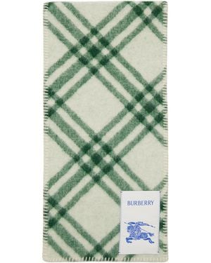 Burberry Check Wool Scarf - Green