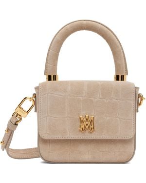Amiri Croc Suede Micro Ma Bag - Gray