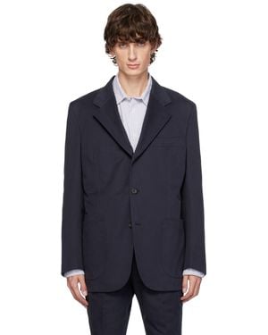 Drake's Cotton Drill Tailored Blazer - Blue