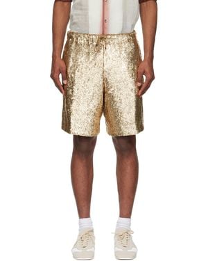 Dries Van Noten Sequinned Shorts - Natural