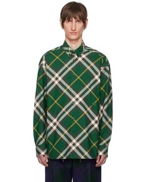 Burberry ーン チェック シャツ - グリーン
