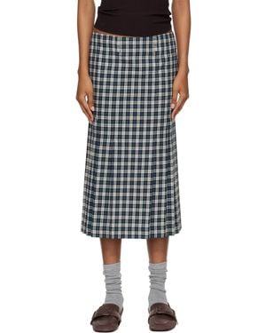 Dries Van Noten Off- Flannel Midi Skirt - Black