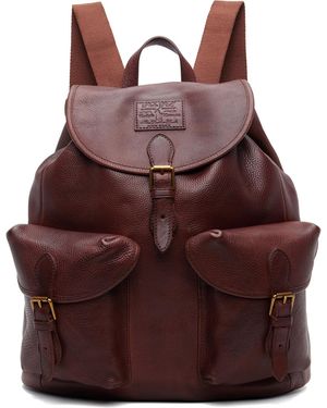 Polo Ralph Lauren Grand Sac À Dos Brun En Cuir - Rouge