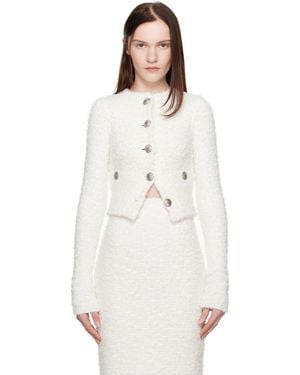 Balenciaga Off- Cropped Cardigan - White