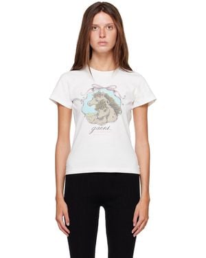 Ganni Qixi Basic Cotton Jersey Baby Fit T-Shirt - White
