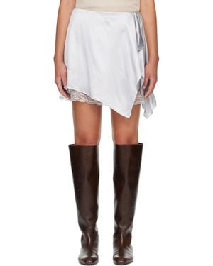 Acne Studios Ruffled Satin Miniskirt - White