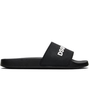 DSquared² Logo' Pool Slides - Black