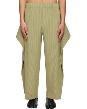 Homme Plissé Issey Miyake Cover And Fold Trousers - Green