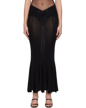 Nensi Dojaka V Waist Flared Midi Skirt - Black