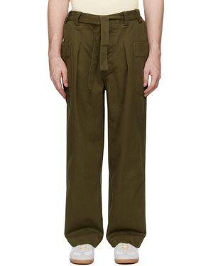 Document Pantalon Ample Kaki À Poches - Vert