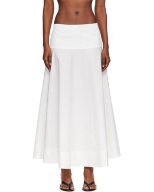 St. Agni Cotton Circle Hem Maxi Skirt - White