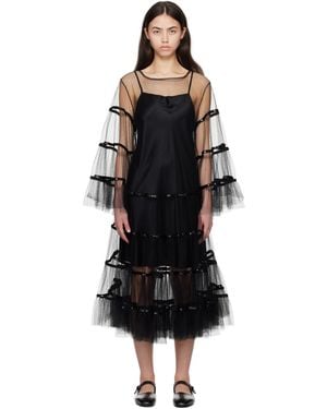 Bode Swan Midi Dress - Black