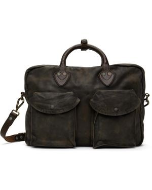 RRL Cargo Leather Briefcase - Black