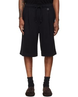 WOOYOUNGMI Single-Pleat Cotton Shorts - Black