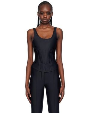 Mugler Black Corseted Tank Top